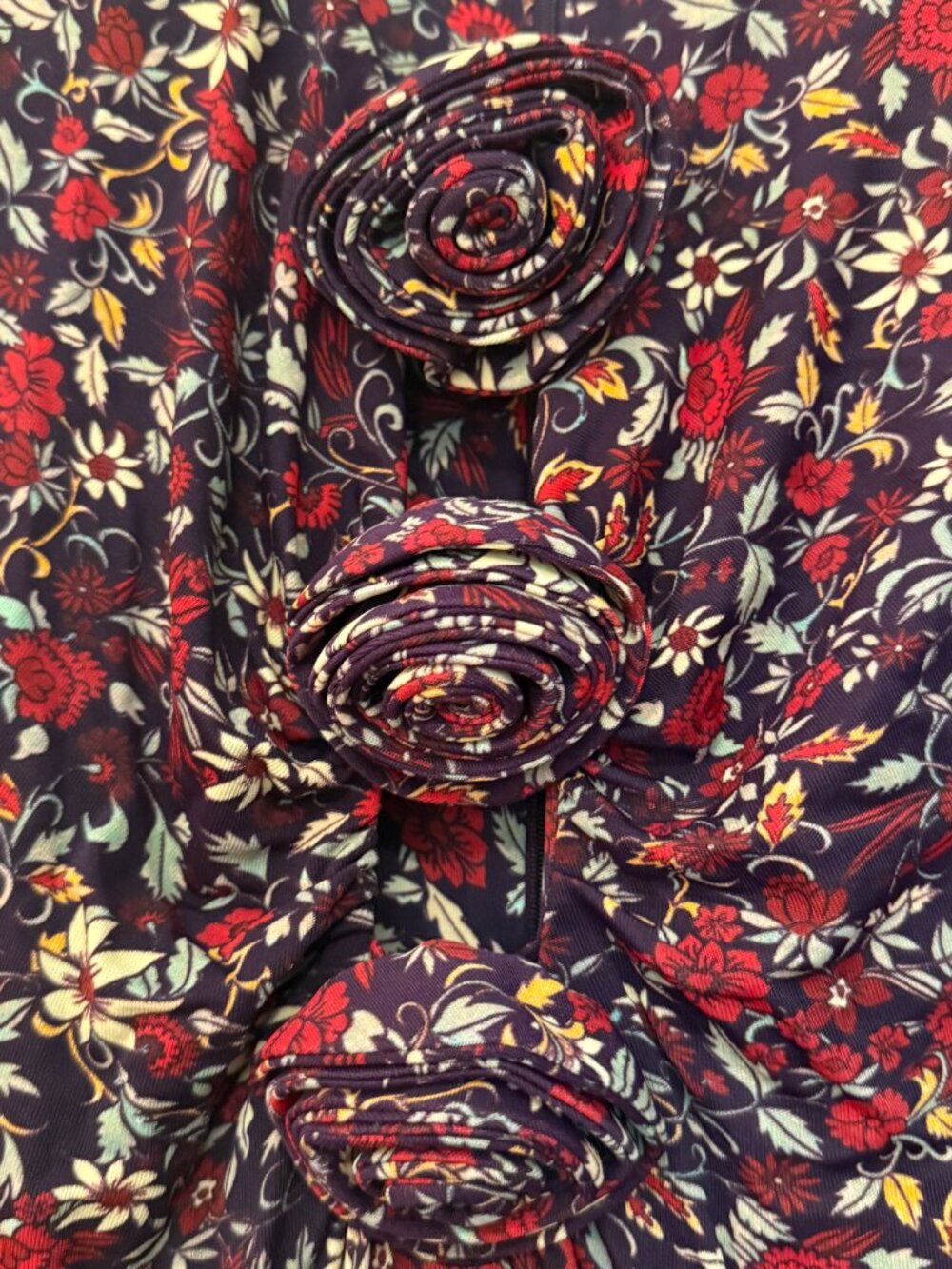 Farm Rio Chelsea Garden Floral Applique Long Sleeve Jersey Midi Dress size XS - Picture 8 of 13